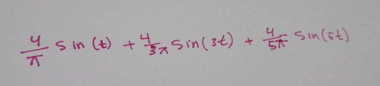 Matlab h (e) sin + + Sin(3t) + Sin(5t)