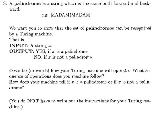  A palindrome is a string which is the same both forward