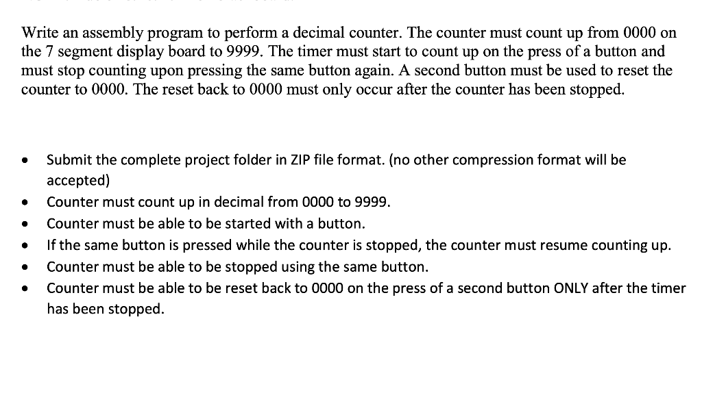 assembly not C or C++ Write an assembly program to perform a