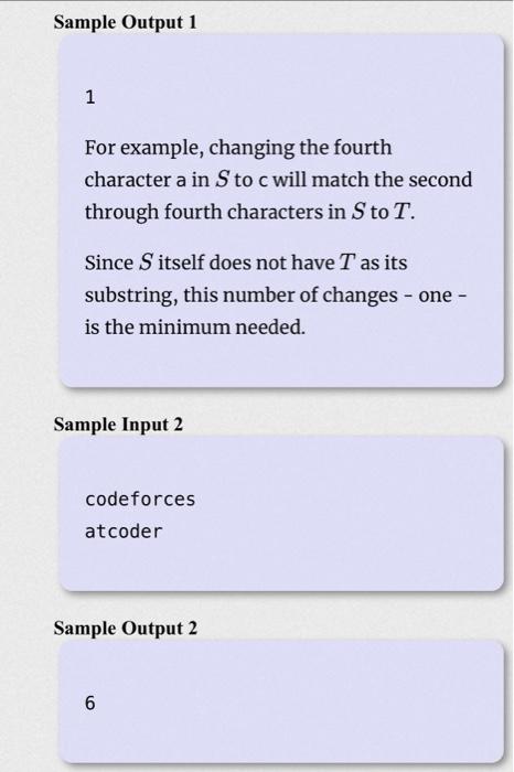 a substring of S. At least how many characters do we need