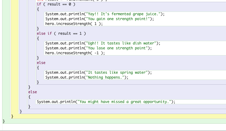 Base some effects on the throw of a die. Your assignment is