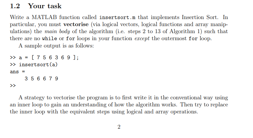 Can you please Help me with this Matlab Code? Thanks 1.2 Your