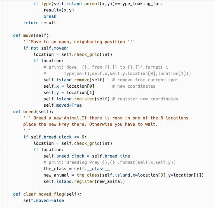 moves like an Animal object on the island grid. - A Human