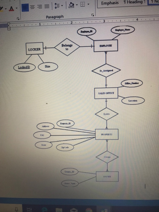 diagrams that would represent the table designs. Please type your answers on