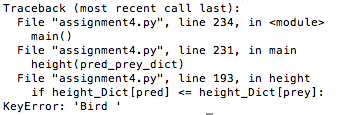 Python 3 fix all errors please: #This program reads a file containing