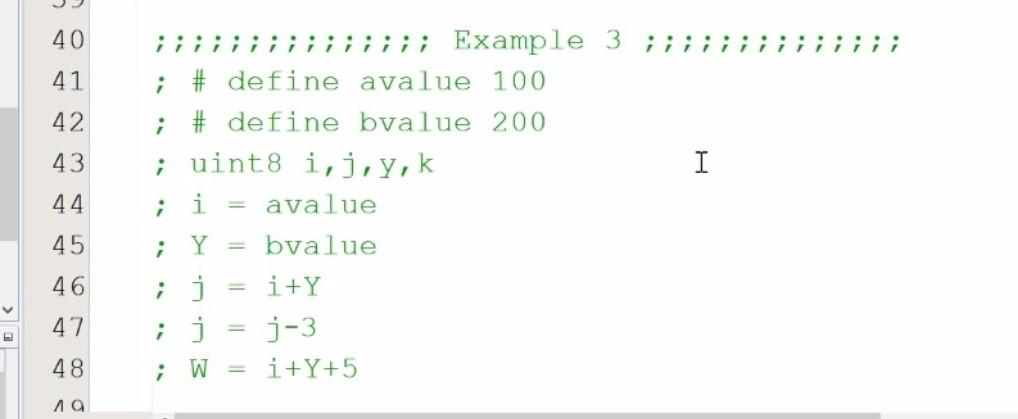  From C to Assembly 40 41 42 ;;;; Example 3 ;