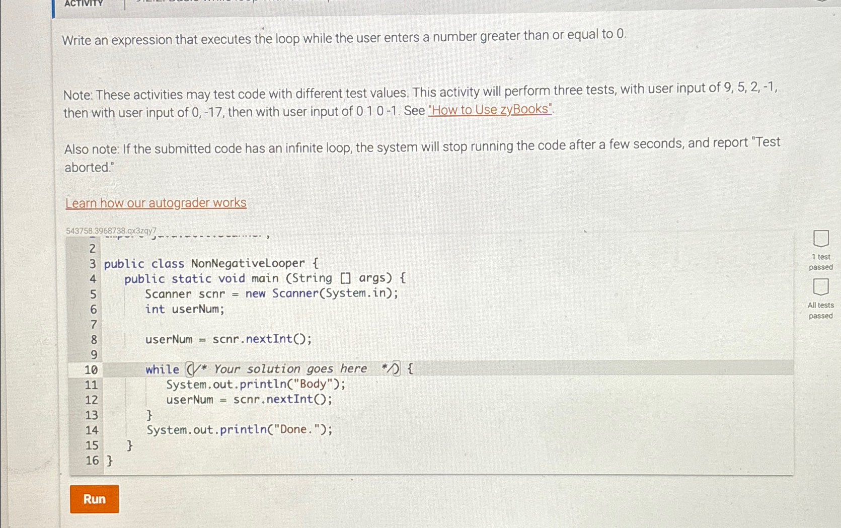  Write an expression that executes the loop while the user enters
