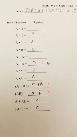  Basic Theorems A + 1 = _____ A + 0 =