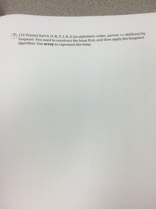 Analysis of algorithm Sort S, O, R, T, I, N, G (in
