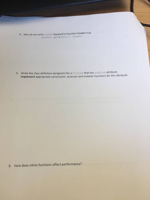  Why do we write const keyword in function headers e.g. double