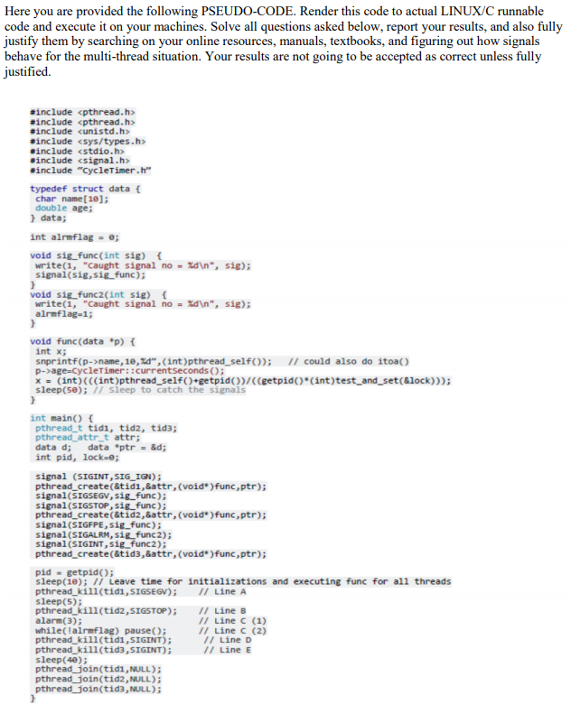 RENDER THIS CODE TO LINUX/C Runnable code. No questions. Just C file