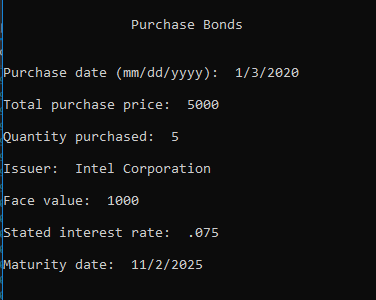tailored specifically to the Stocks, Bonds, and Securities classes. The objective of