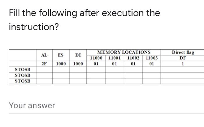 would be the content of AL after execution the instruction MOV AI,