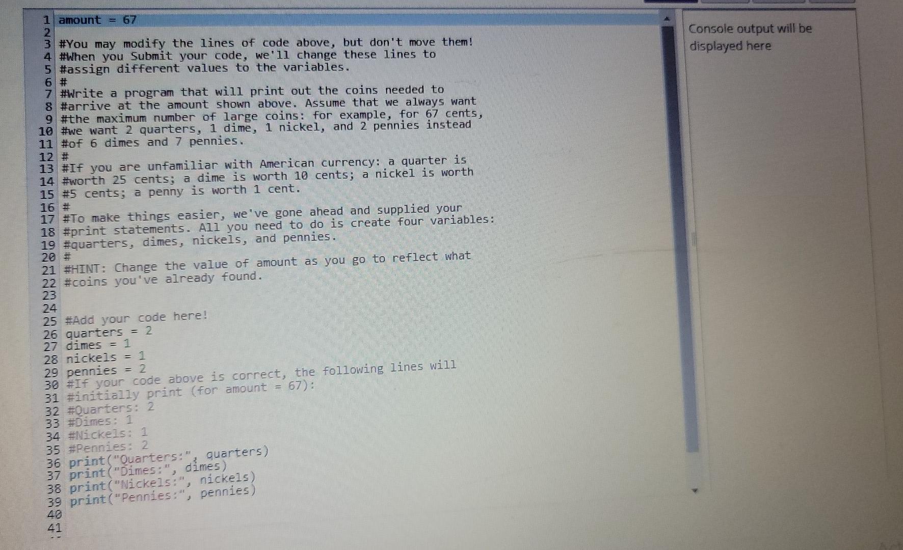 How do I solve this problem using simple mathematical operators on python?