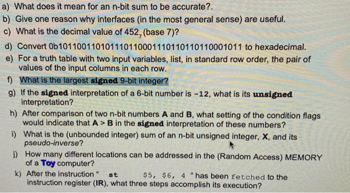 need h'i'j'k only a) What does it mean for an n-bit sum