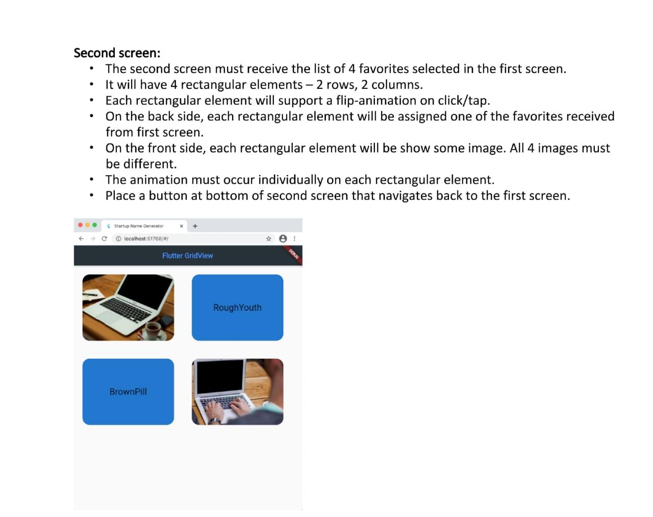 all the concepts of Flutter that have been covered in previous lab
