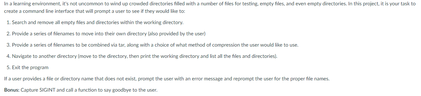  LINUX Project: pls show the code and output In a learning