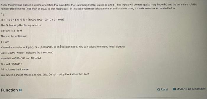  As tor the previous question, create a function that cakculates the