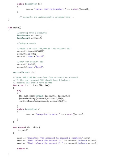 a program was designed to make small transfers from account 101 to