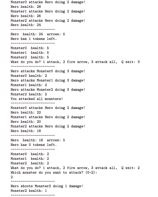 you an idea of how we intend to use the Combat class.