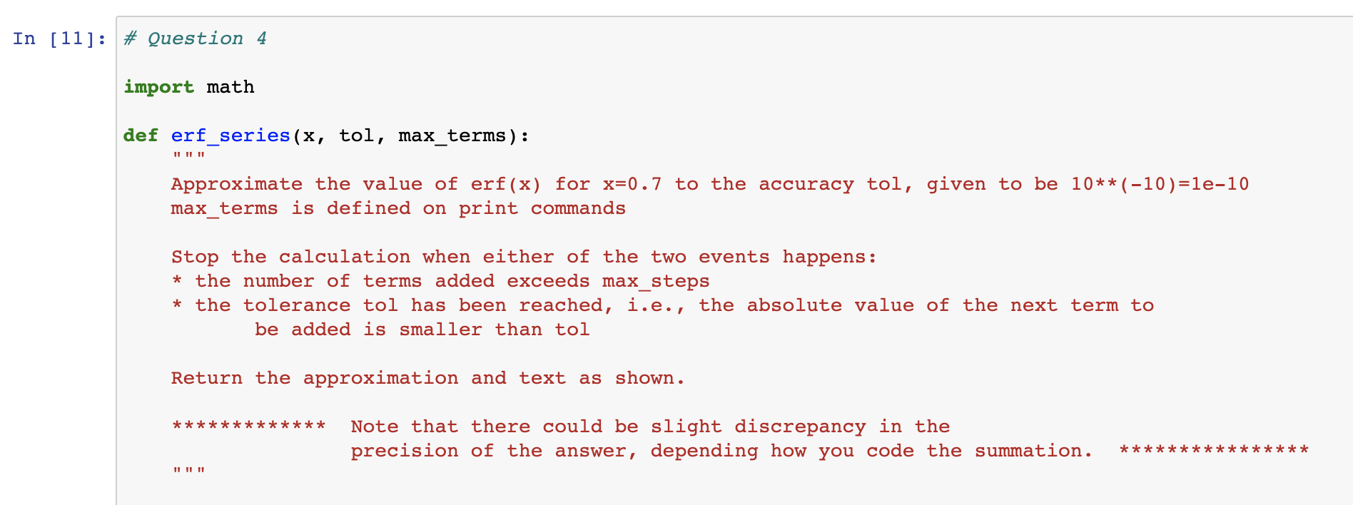 will approximate the (Gauss) error function erf(x) 6-72 dt ( penye using