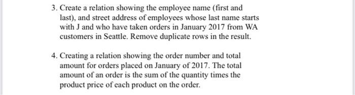  SQL Statements Compatible with Oracle 3. Create a relation showing the