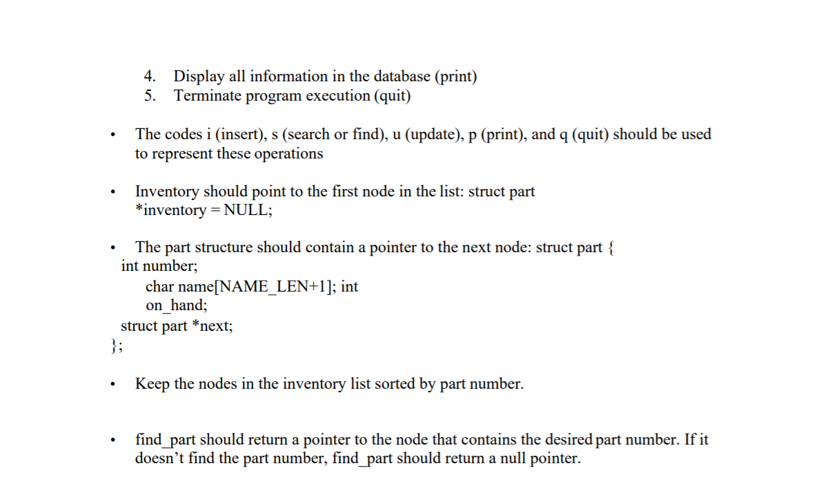 list and structure are used in practice, we'll develop a program that