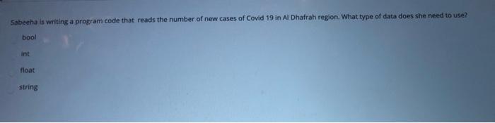 python Sabeeha is writing a program code that reads the number of