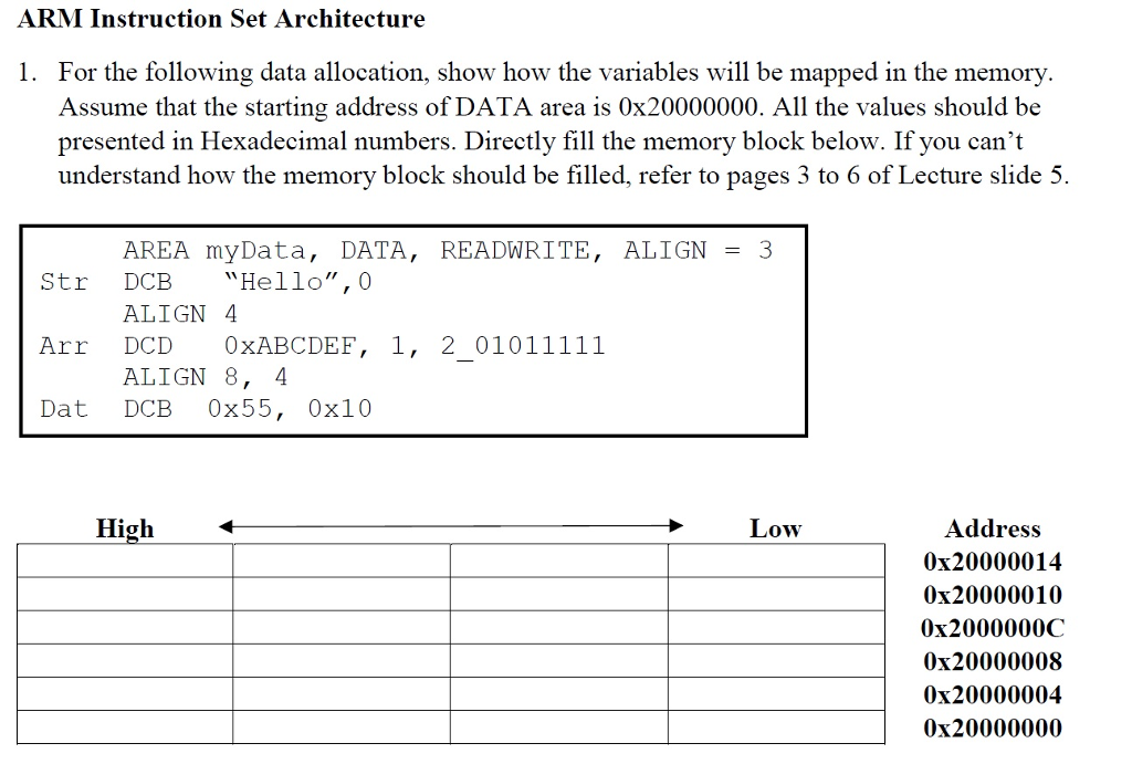 USE ARM CORTEX M-3 ARM Instruction Set Architecture 1. For the