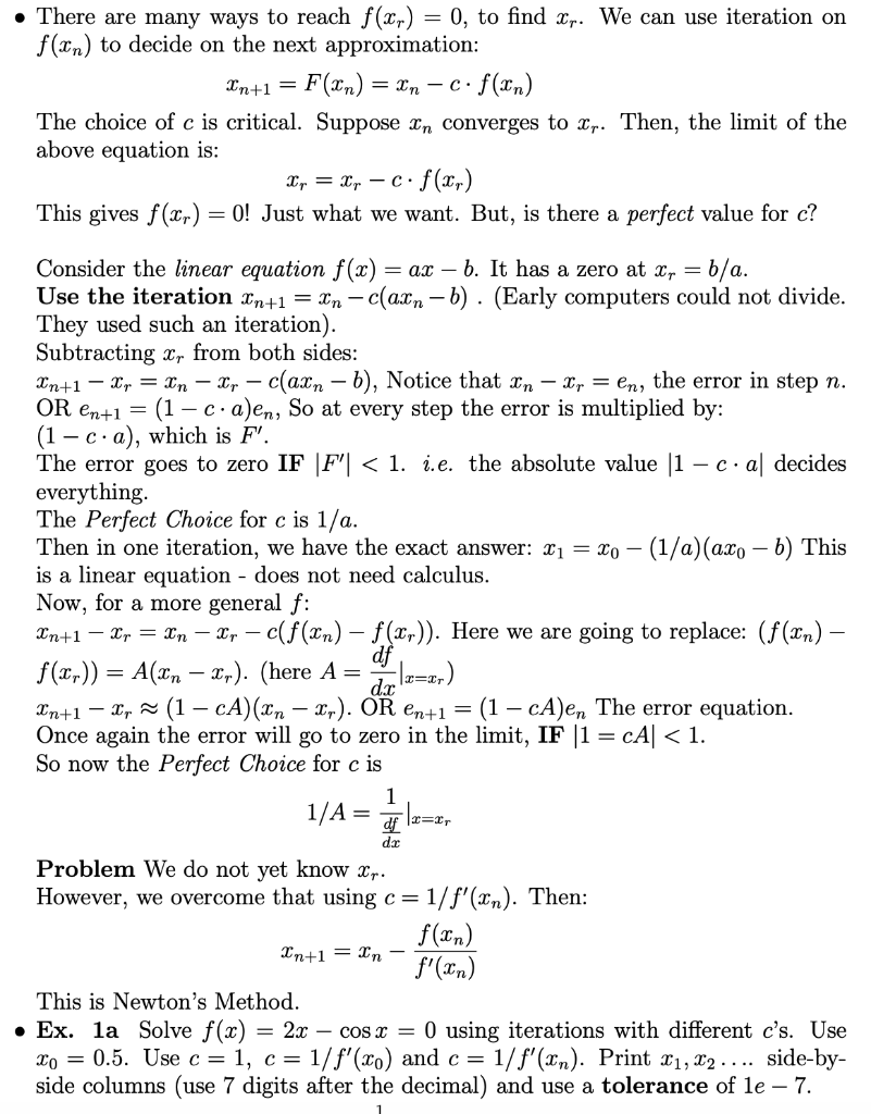 PYTHON There are many ways to reach f(xr) = 0, to find