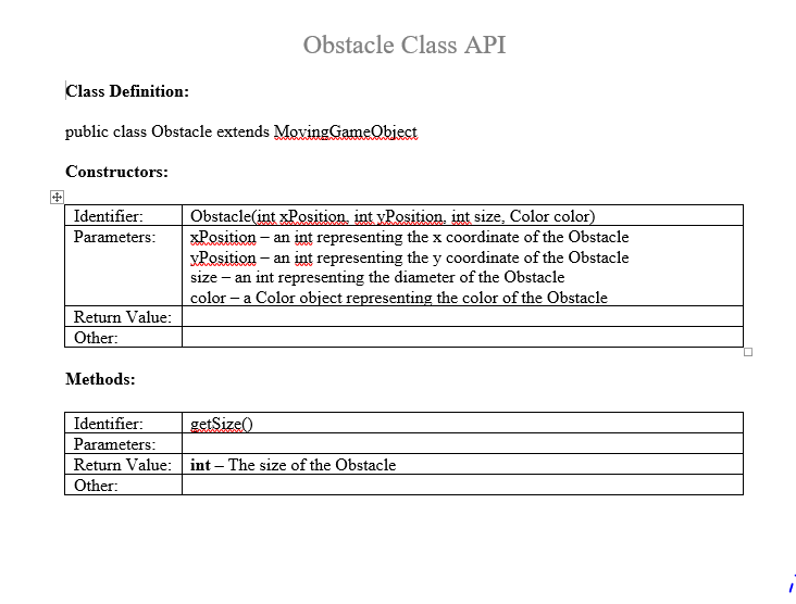 Ball int Position int yPosition int diameter, Color color Parameters sition an