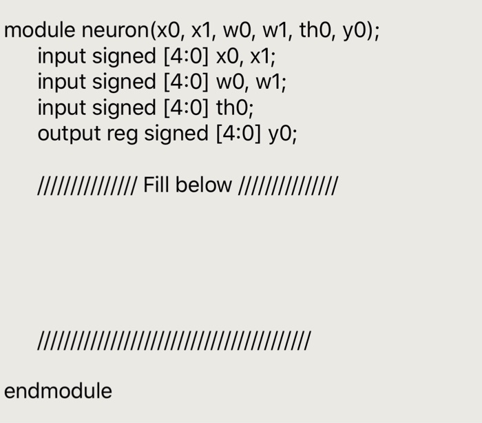1. Implement a neuron (Fig. 1) which handles two pairs of an