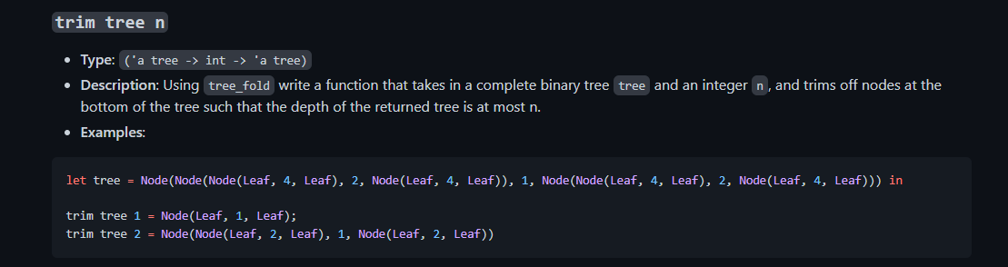 using tree_fold(given) and without using any recursive helper functions in Ocaml. type