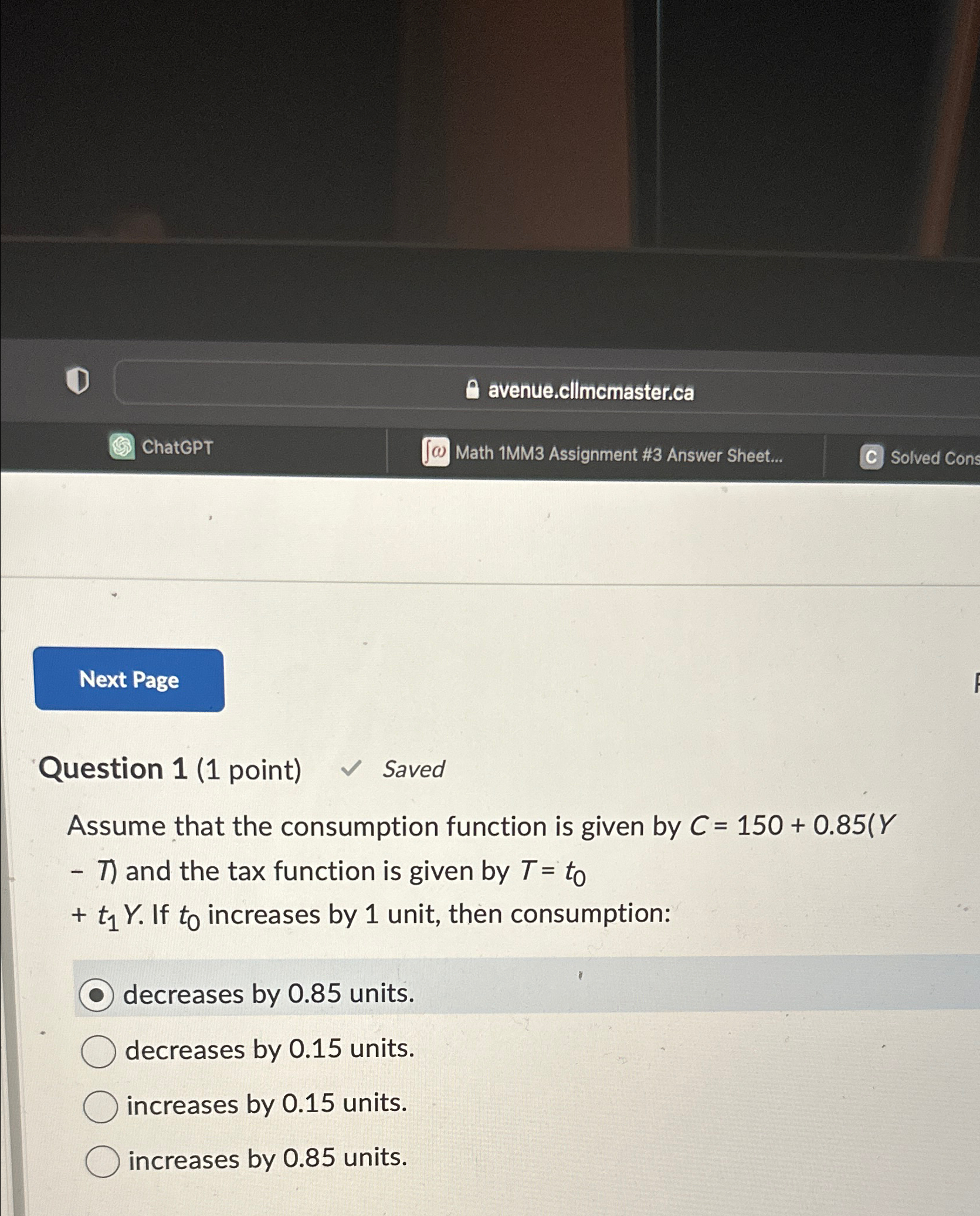  avenue.cllmcmaster.ca\ ChatGPT\ Math 1 MM3 Assignment #3 Answer Sheet...\ Solved Con\