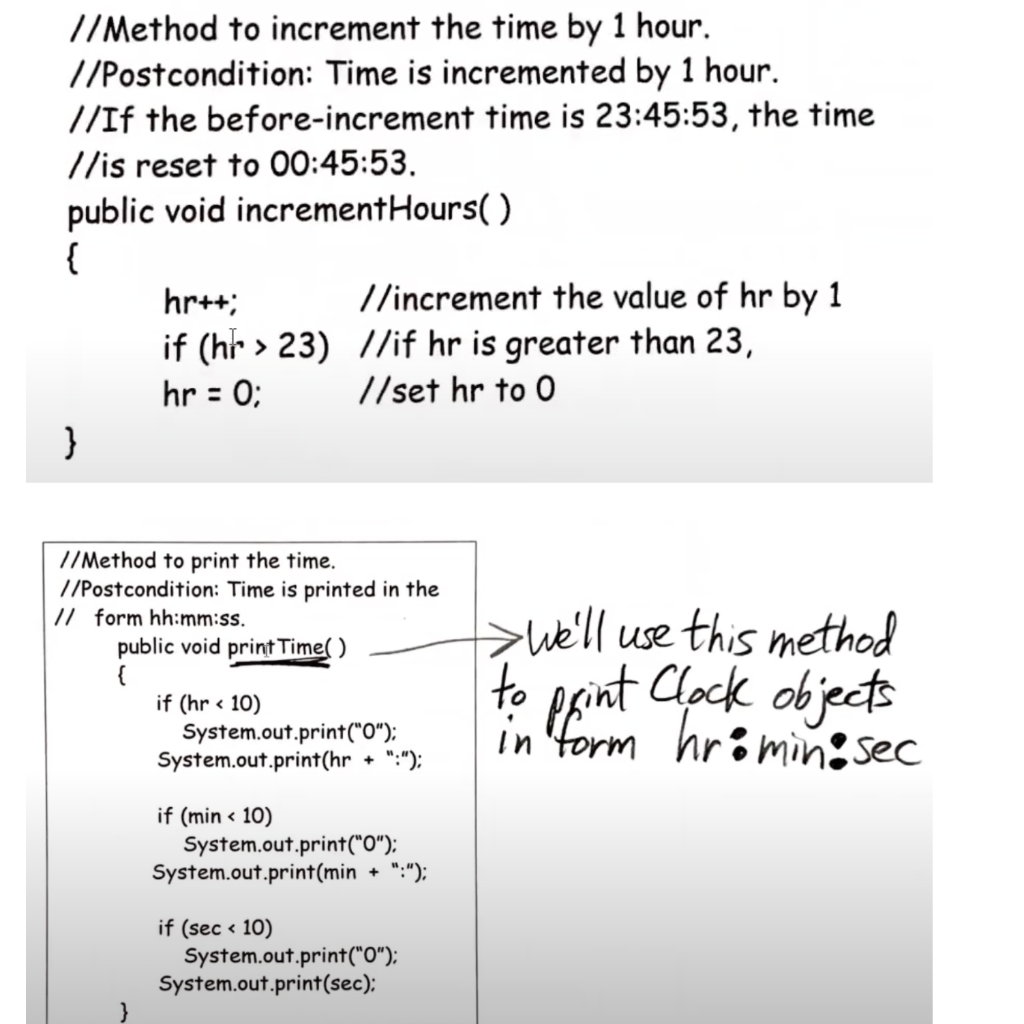 the class' Clock to implement the time of day in a program.