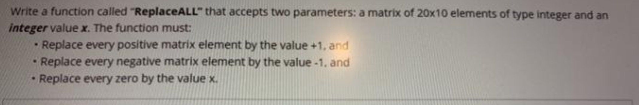  write the code in C++ please Write a function called "ReplaceALL"