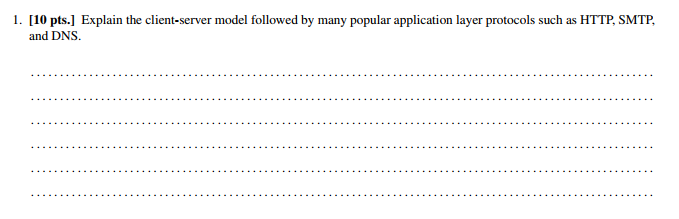 It's a question from computer networking course (Topic: Application Layer). Can anyone