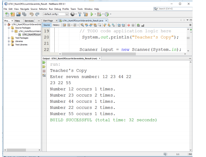 Count Occurrences in Seven Integers Using Java Single Dimension Arrays In this