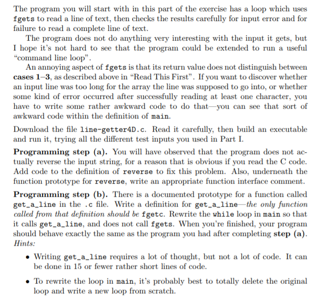 file line-getter4D.c is as below: #include #include #define QUIT_LETTER 'q' // Again,