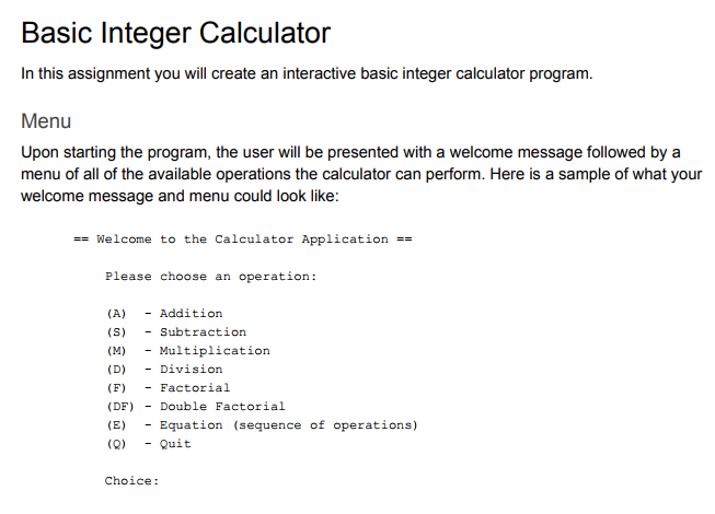  Can i get help with this python assignment please Basic Integer