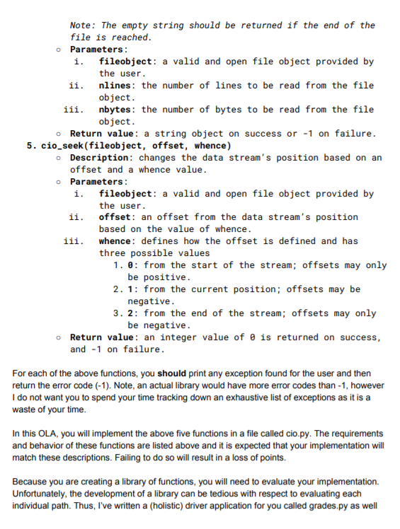 simple wrapper interfaces o To gain experience with exceptions in Python Description: