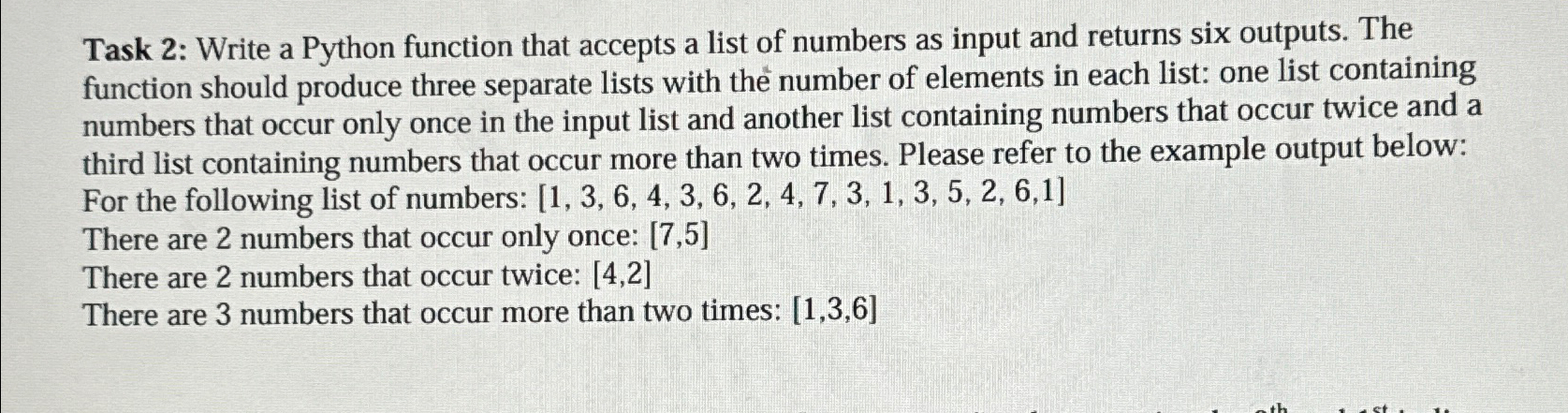  Task 2: Write a Python function that accepts a list of
