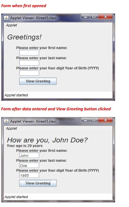help me create a java applet in netbeans that ask the user