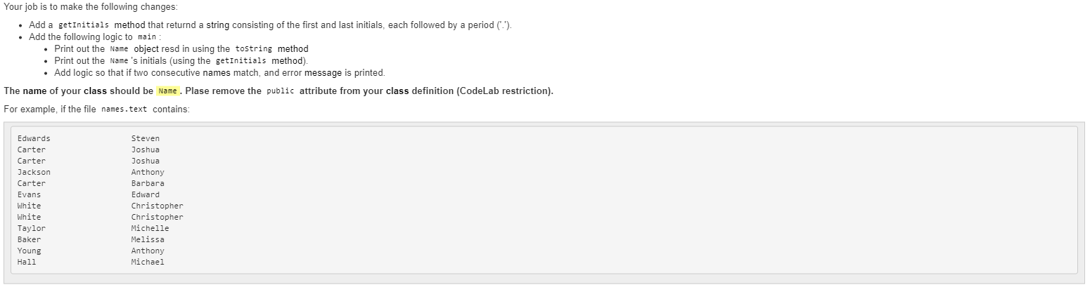 that returns the first name followed by the last name (separated by