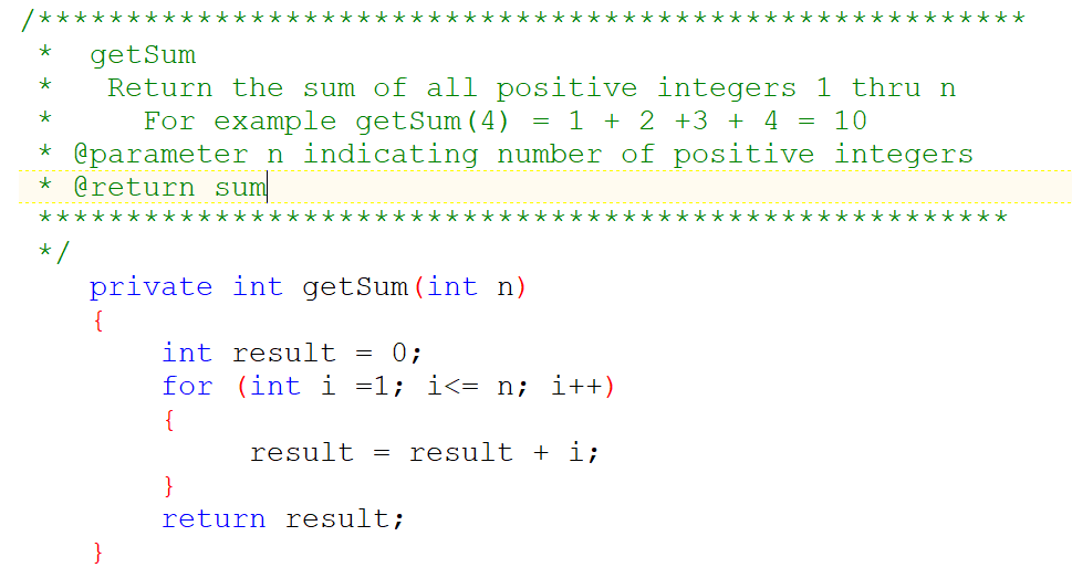 Re-write the following as a recursive method. **** * * get Sum