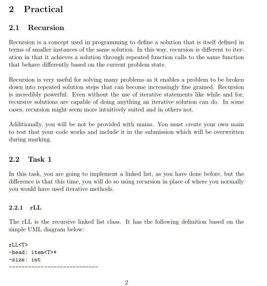  2 Practical 2.1 Recursion Recursion is a concept used in programming