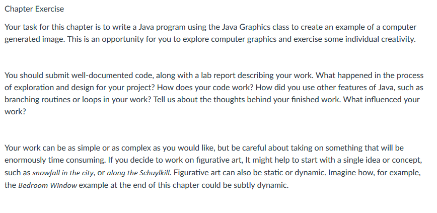  Chapter Exercise Your task for this chapter is to write a