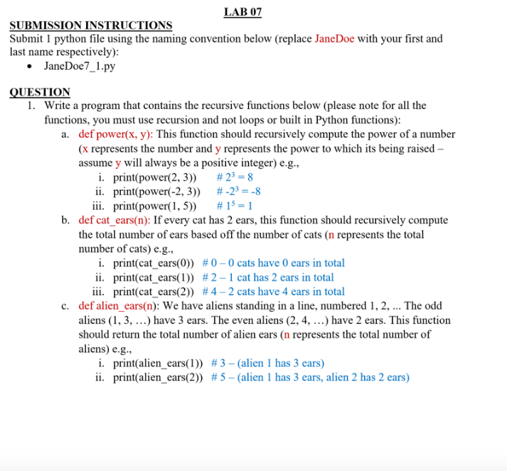 Must be done in Python. Please note that the program has to