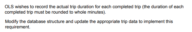 DATE No (null) 4 TRIP_START_ACTUAL DATE Yes (null) 5 TRIP_END_ACTUAL DATE Yes