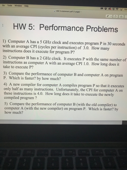  Go Tools Window Help HW 5 statement.pdf (1 page) HW 5: